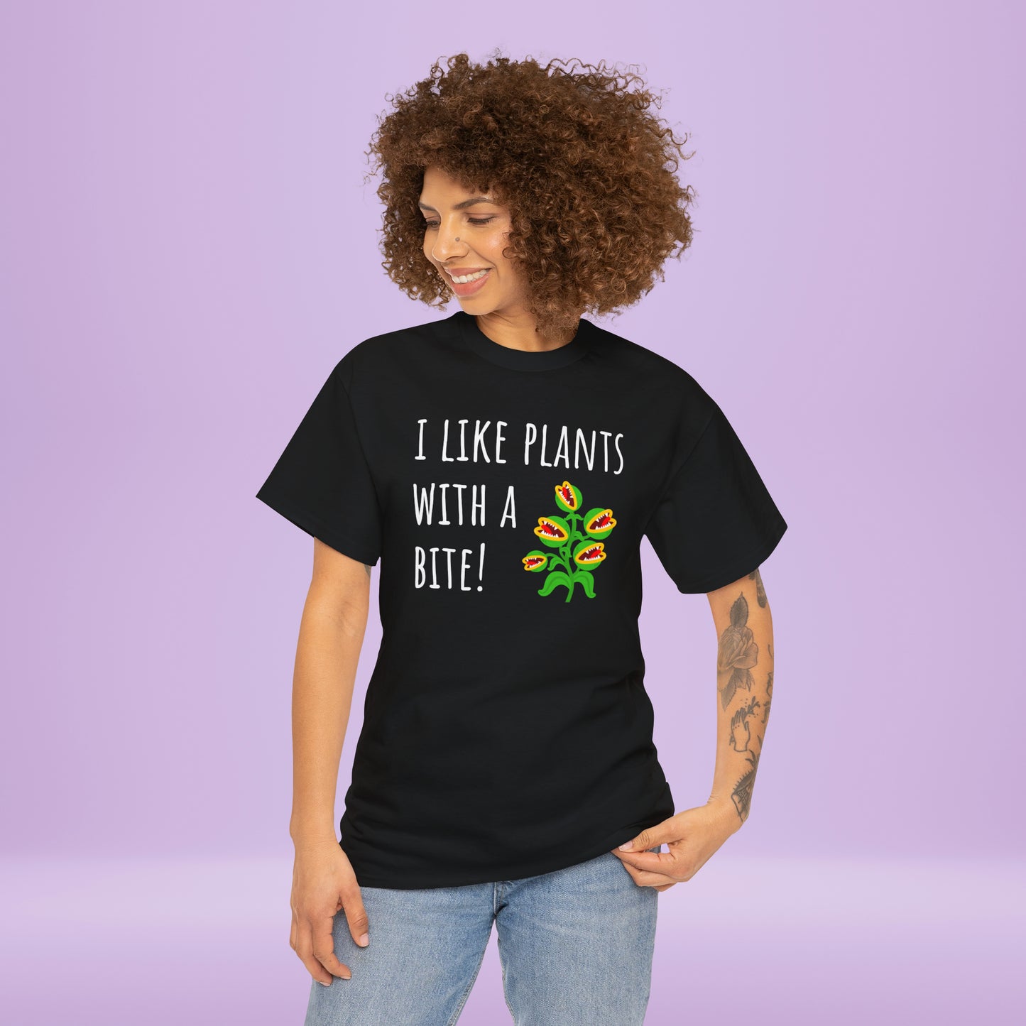 I like plants with a bite 1 - Unisex Carnivorous Plant T-Shirt