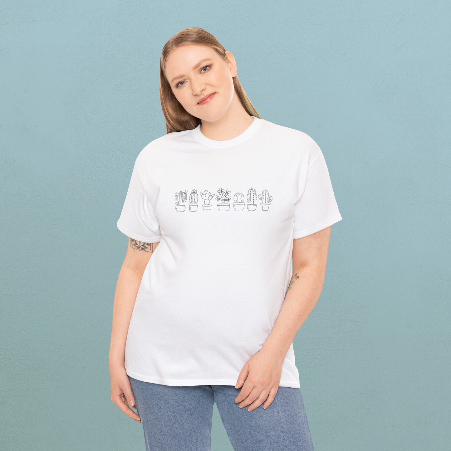 Succulents in line - Unisex Succulent T-Shirt