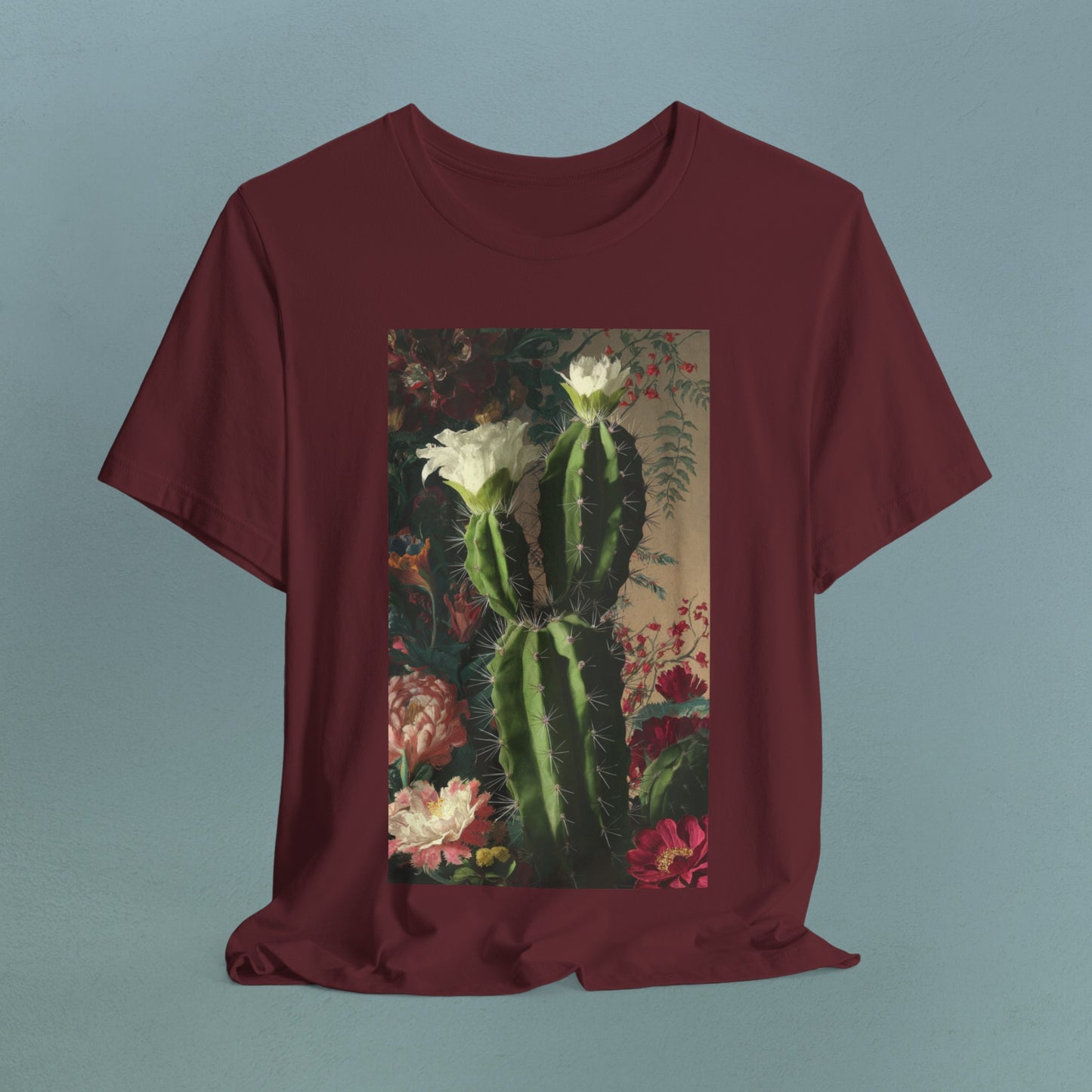 Oil Painting Cactus in Bloom - Unisex Jersey T-Shirt