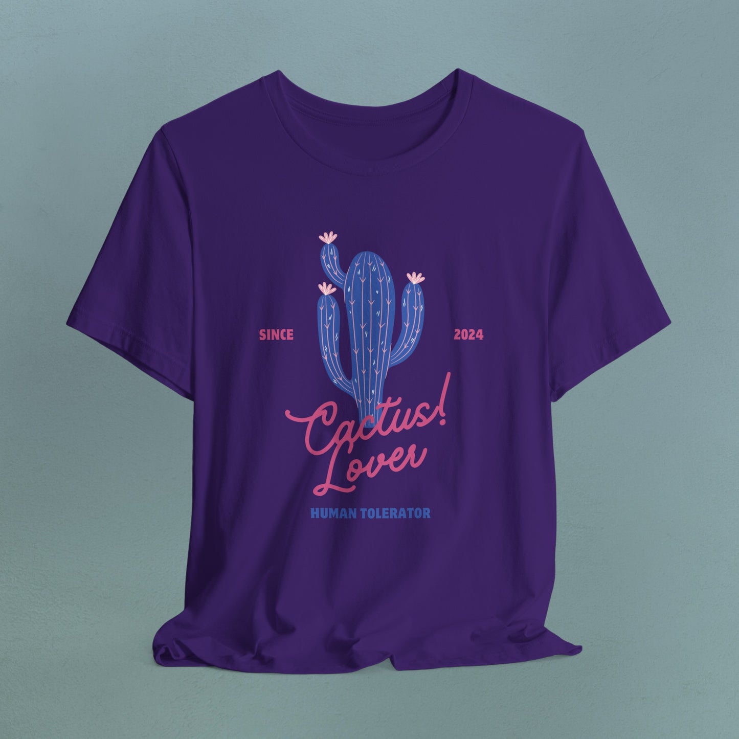 Cactus Lover, human tolerator purple - Unisex Jersey T-Shirt