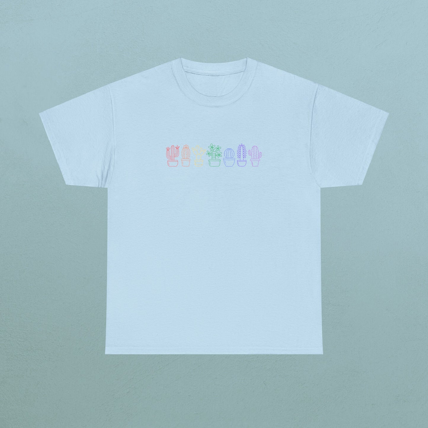 Succulents in line rainbow - Unisex Succulent T-Shirt