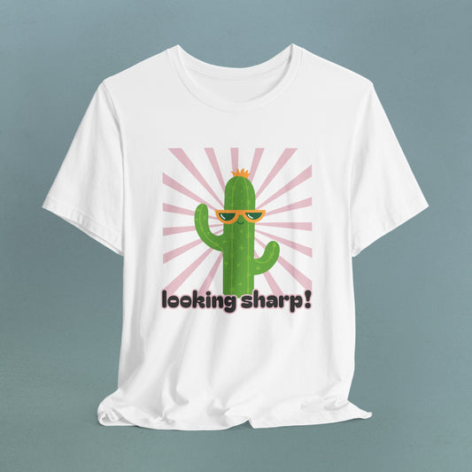 Looking Sharp! Cactus with sunglasses - Unisex Jersey T-Shirt