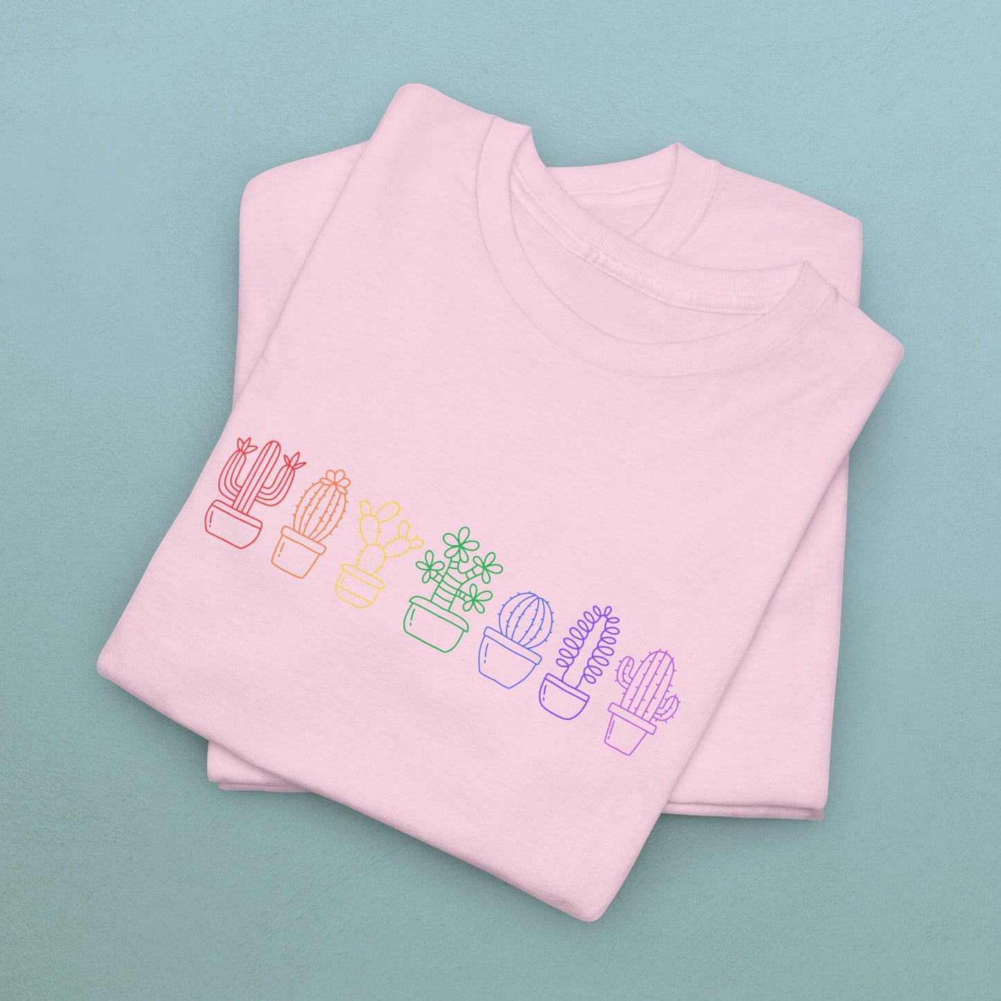 Succulents in line rainbow - Unisex Succulent T-Shirt