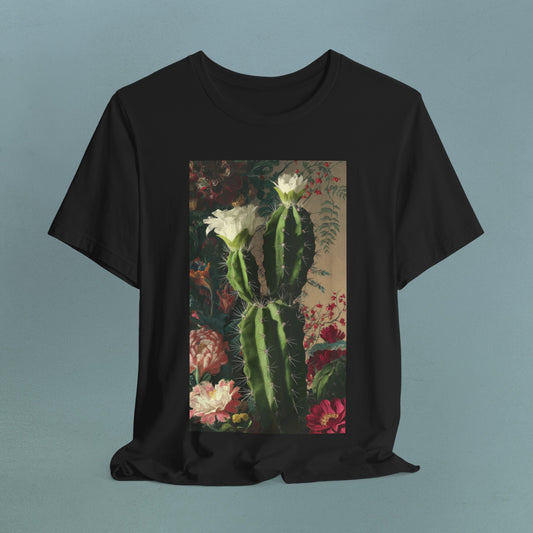 Oil Painting Cactus in Bloom - Unisex Jersey T-Shirt