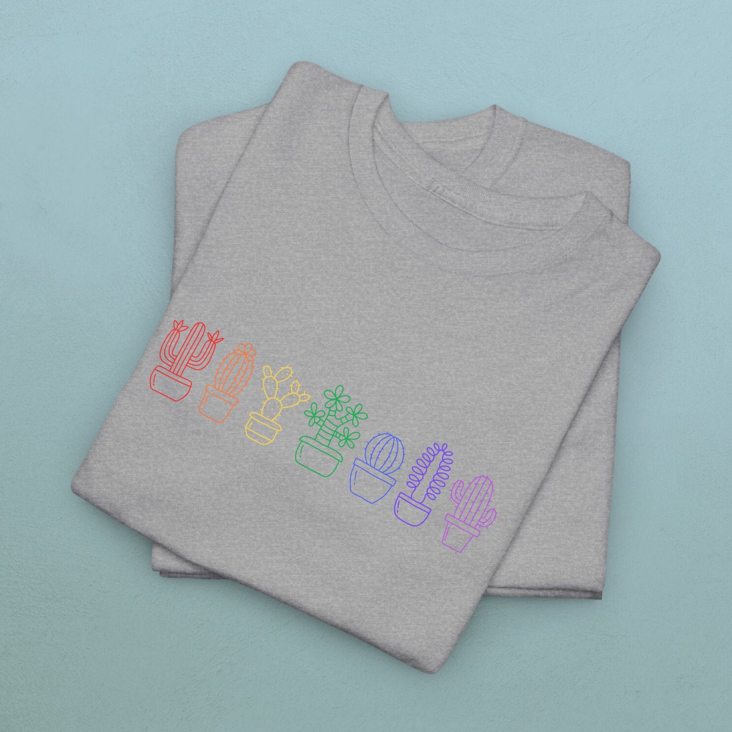 Succulents in line rainbow - Unisex Succulent T-Shirt