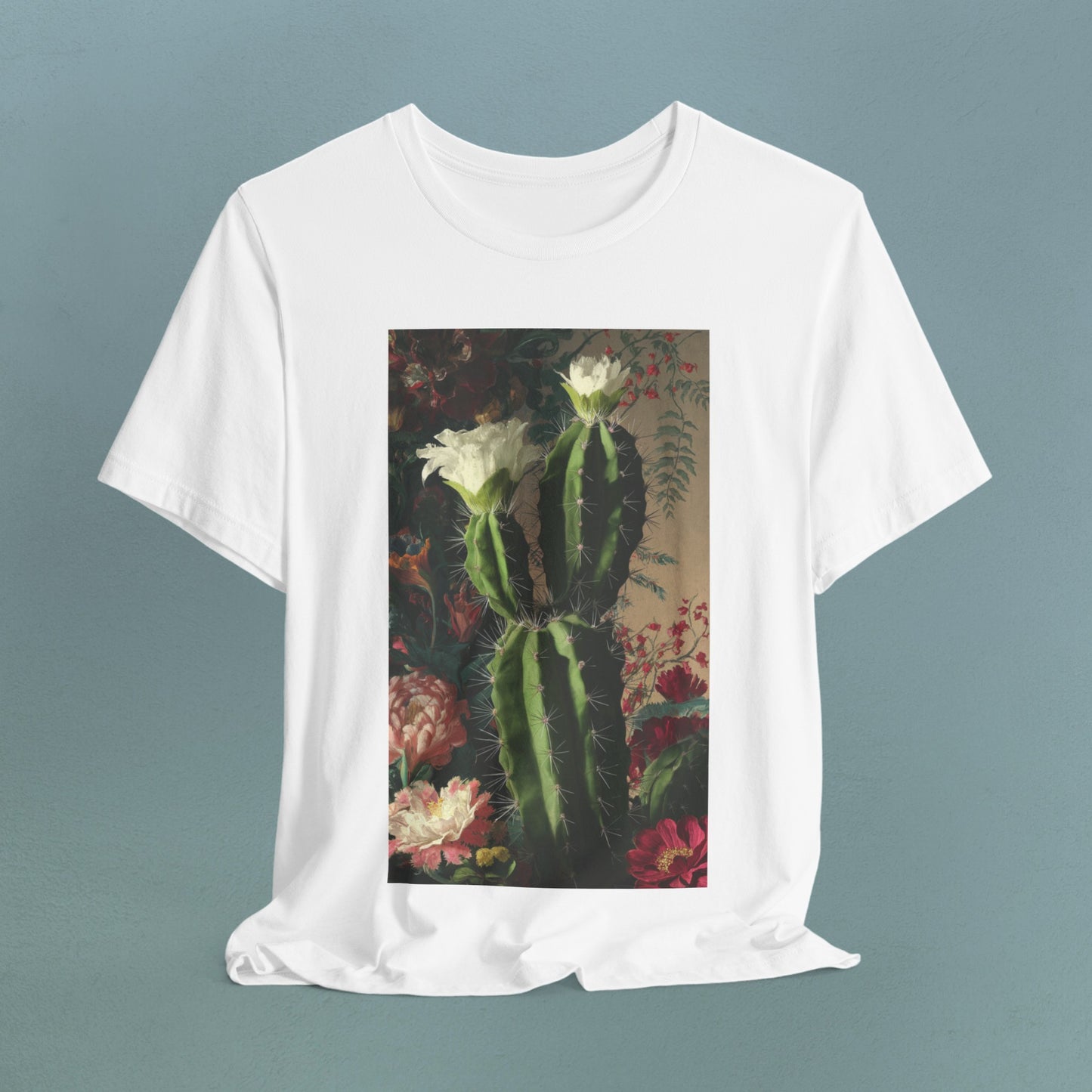 Oil Painting Cactus in Bloom - Unisex Jersey T-Shirt