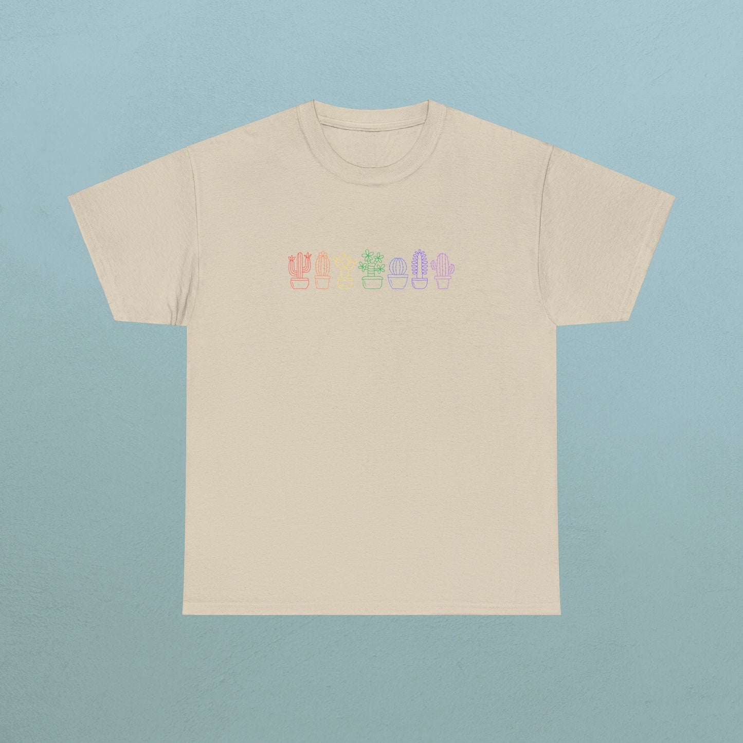 Succulents in line rainbow - Unisex Succulent T-Shirt