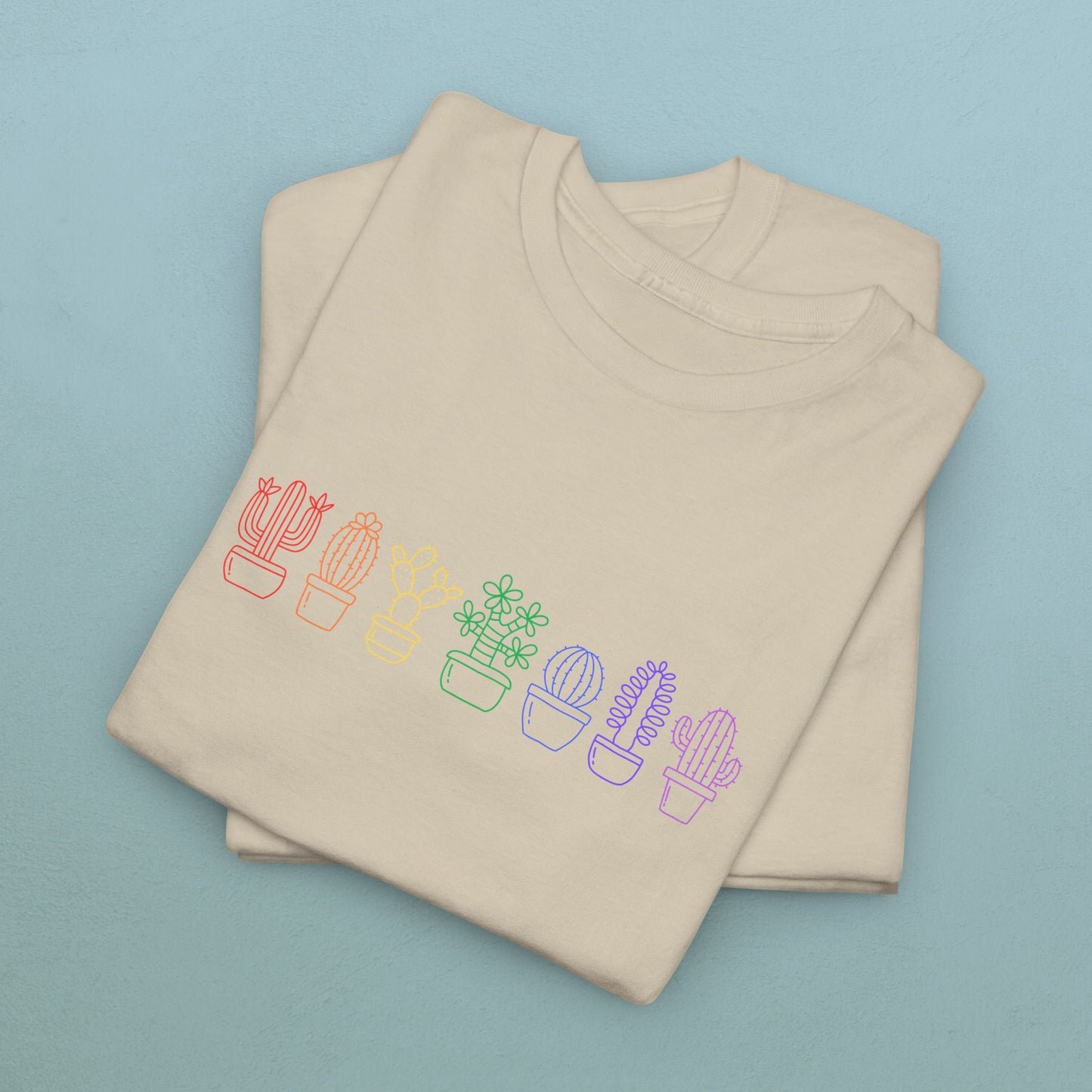 Succulents in line rainbow - Unisex Succulent T-Shirt