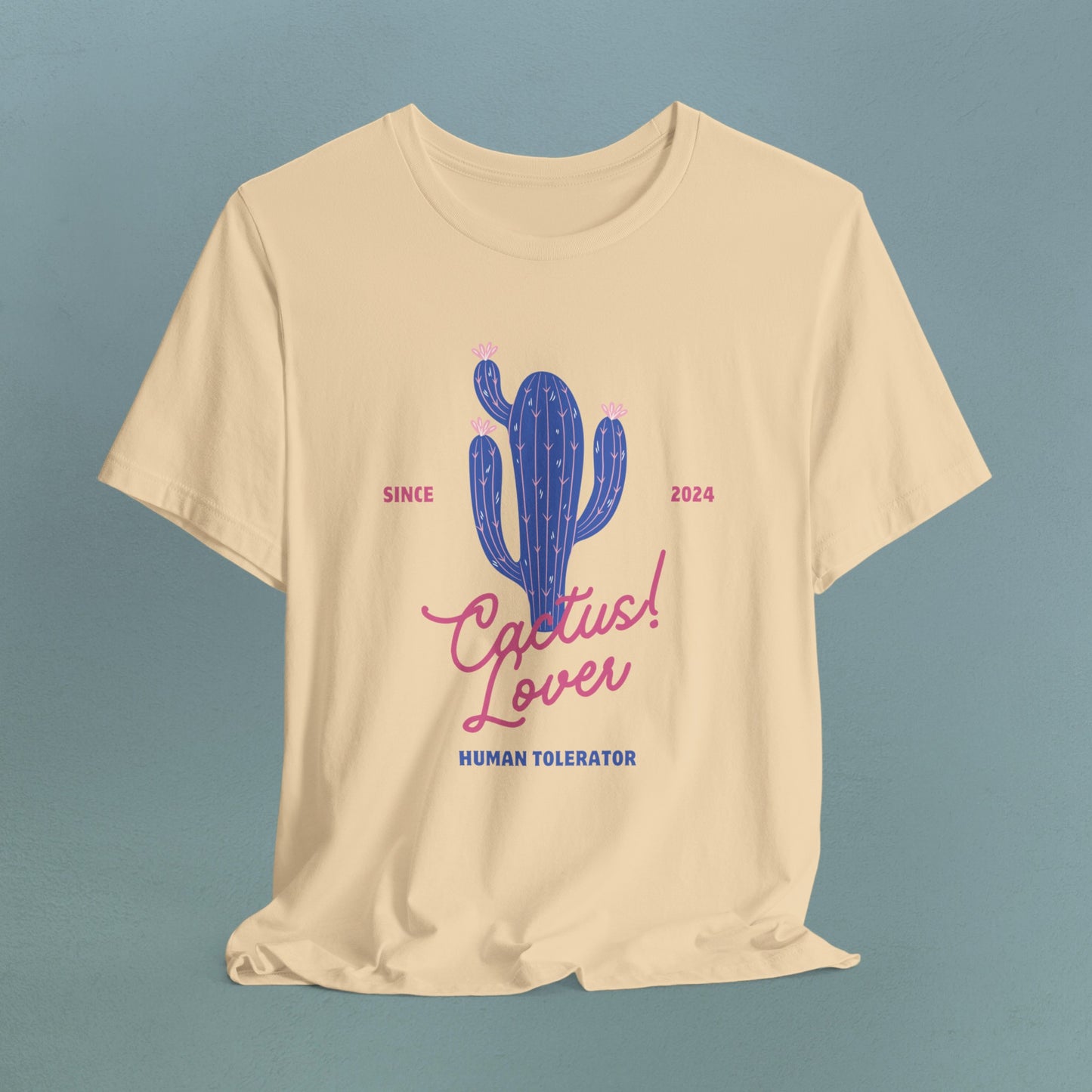 Cactus Lover, human tolerator purple - Unisex Jersey T-Shirt