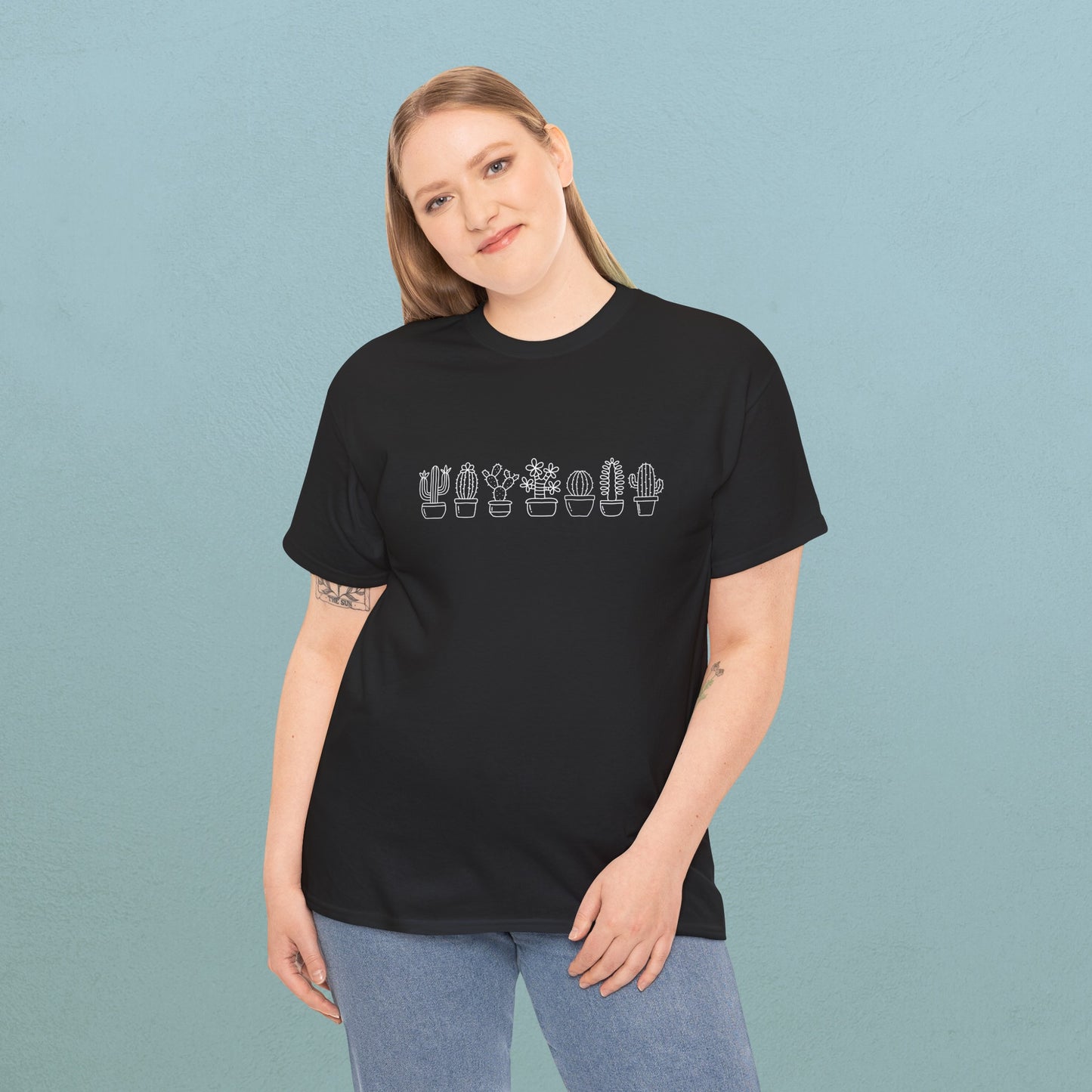 Succulents in line - Unisex Succulent T-Shirt