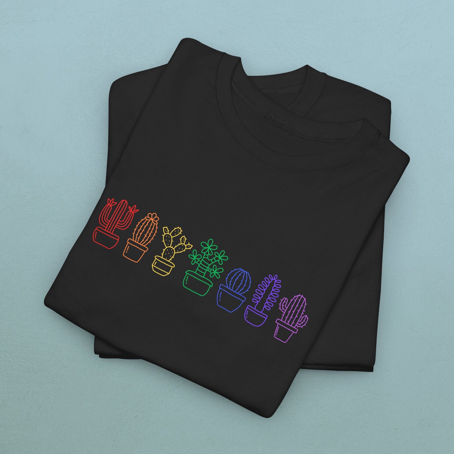 Succulents in line rainbow - Unisex Succulent T-Shirt