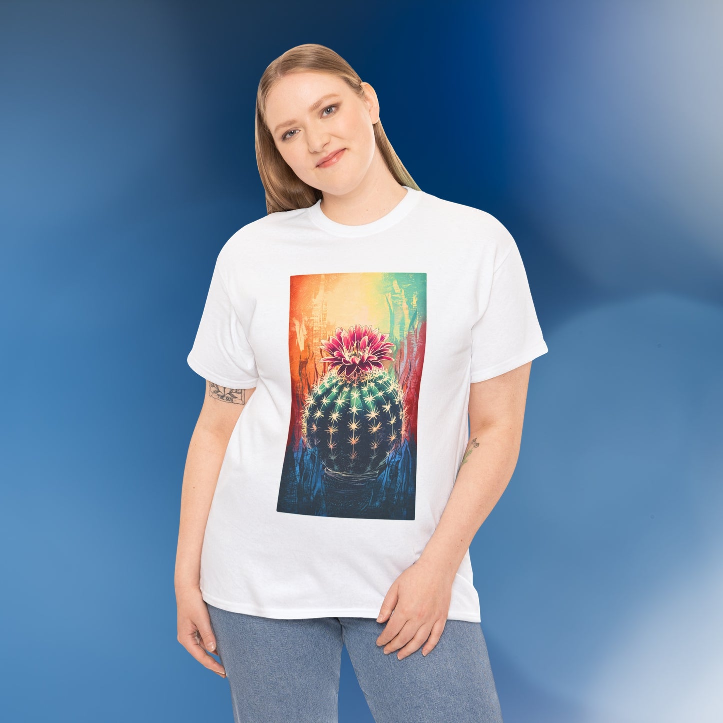 Linocut Cactus 1 - Unisex Cactus T-Shirt