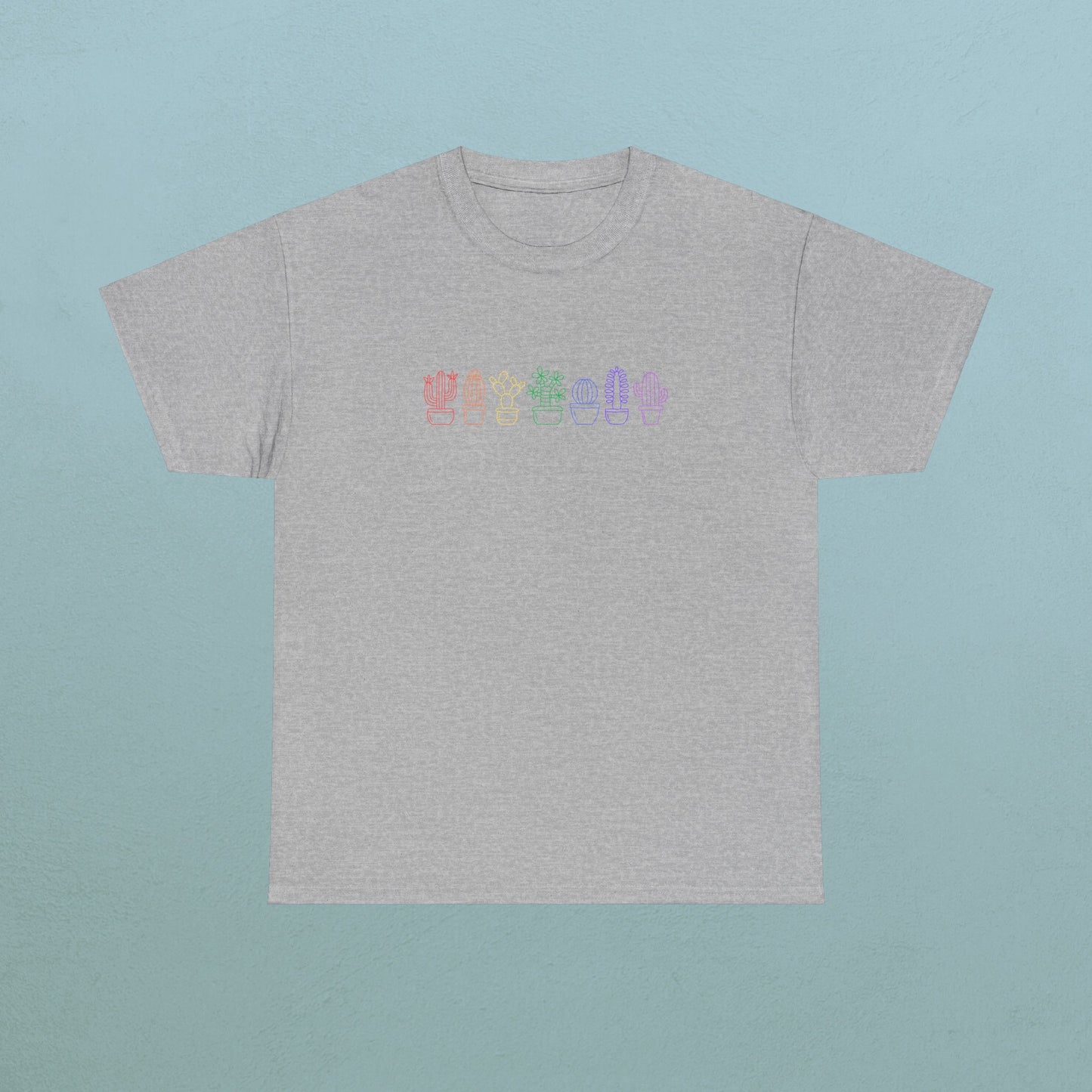 Succulents in line rainbow - Unisex Succulent T-Shirt