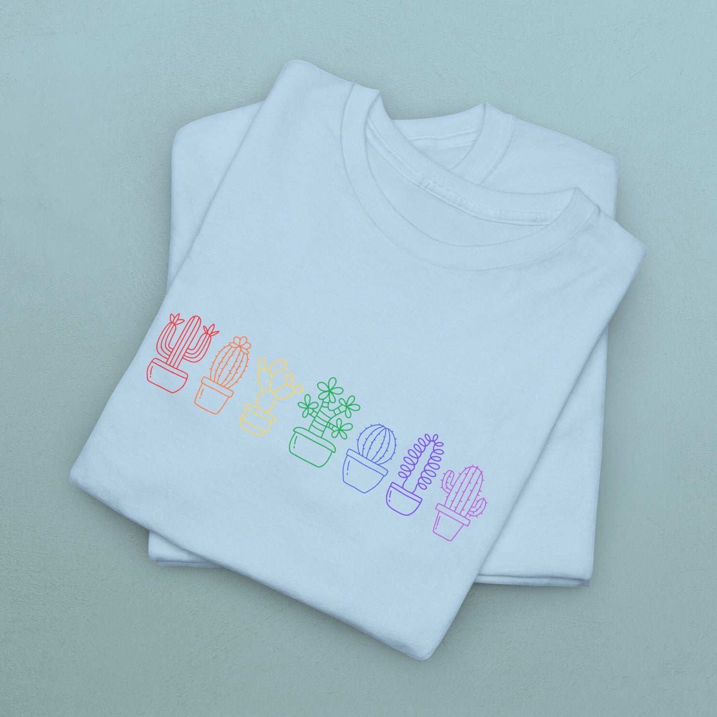 Succulents in line rainbow - Unisex Succulent T-Shirt