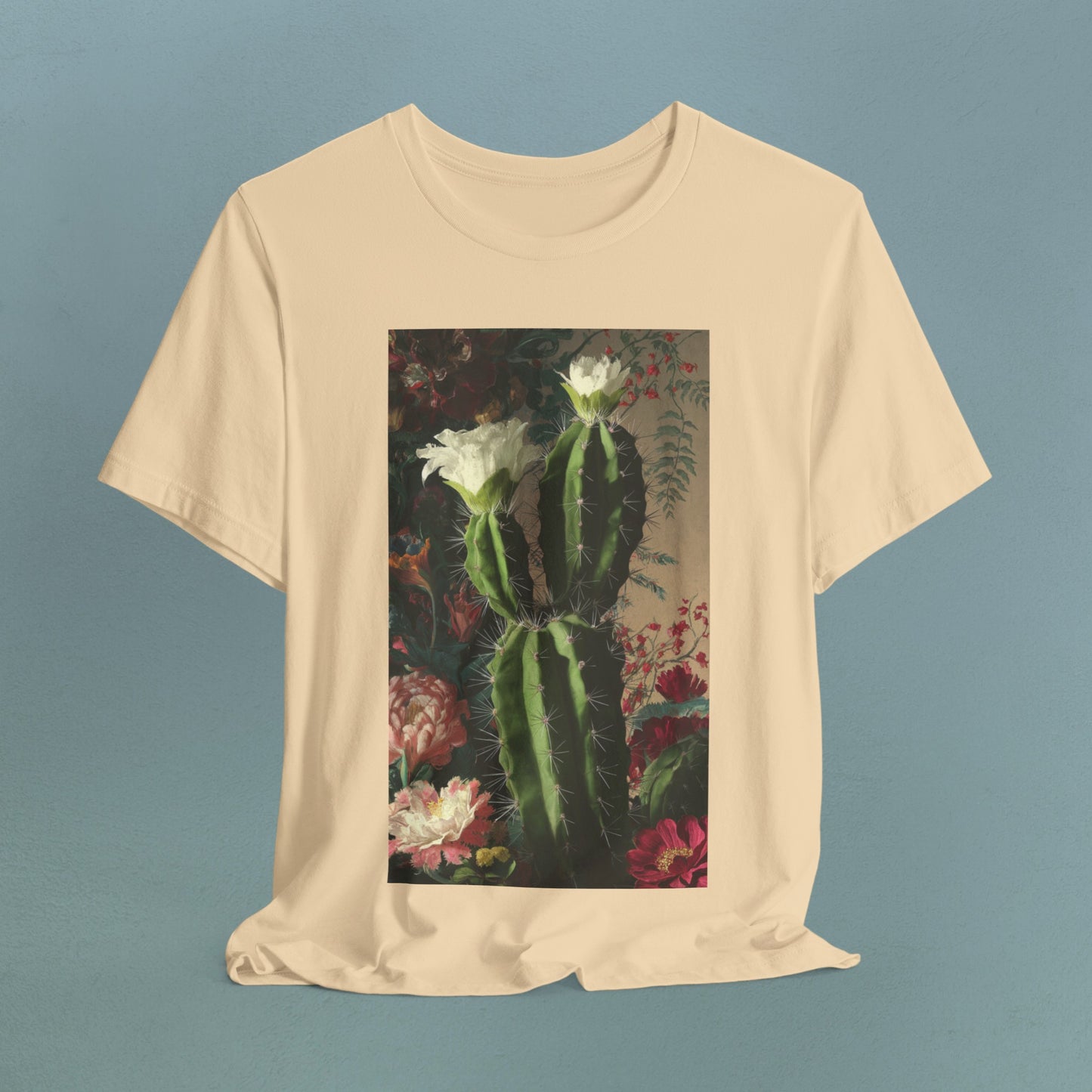 Oil Painting Cactus in Bloom - Unisex Jersey T-Shirt