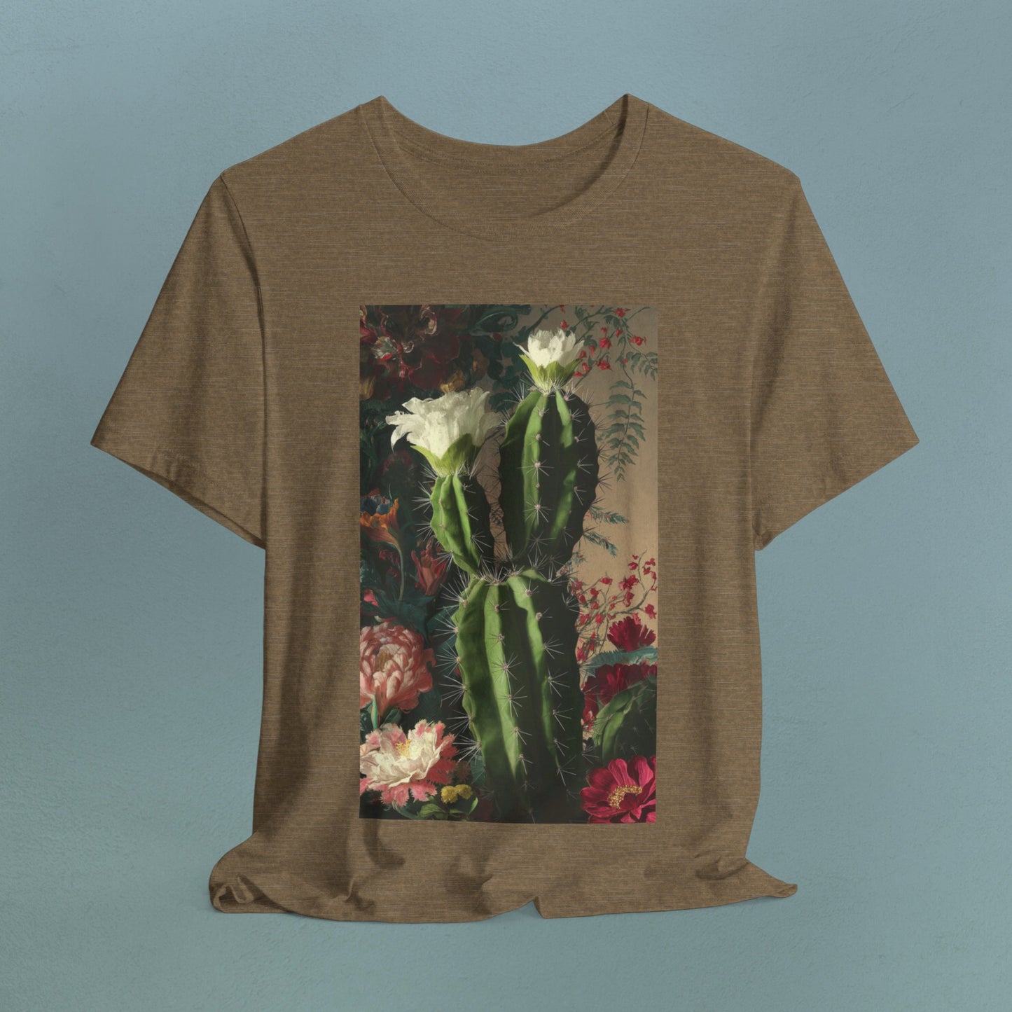 Oil Painting Cactus in Bloom - Unisex Jersey T-Shirt