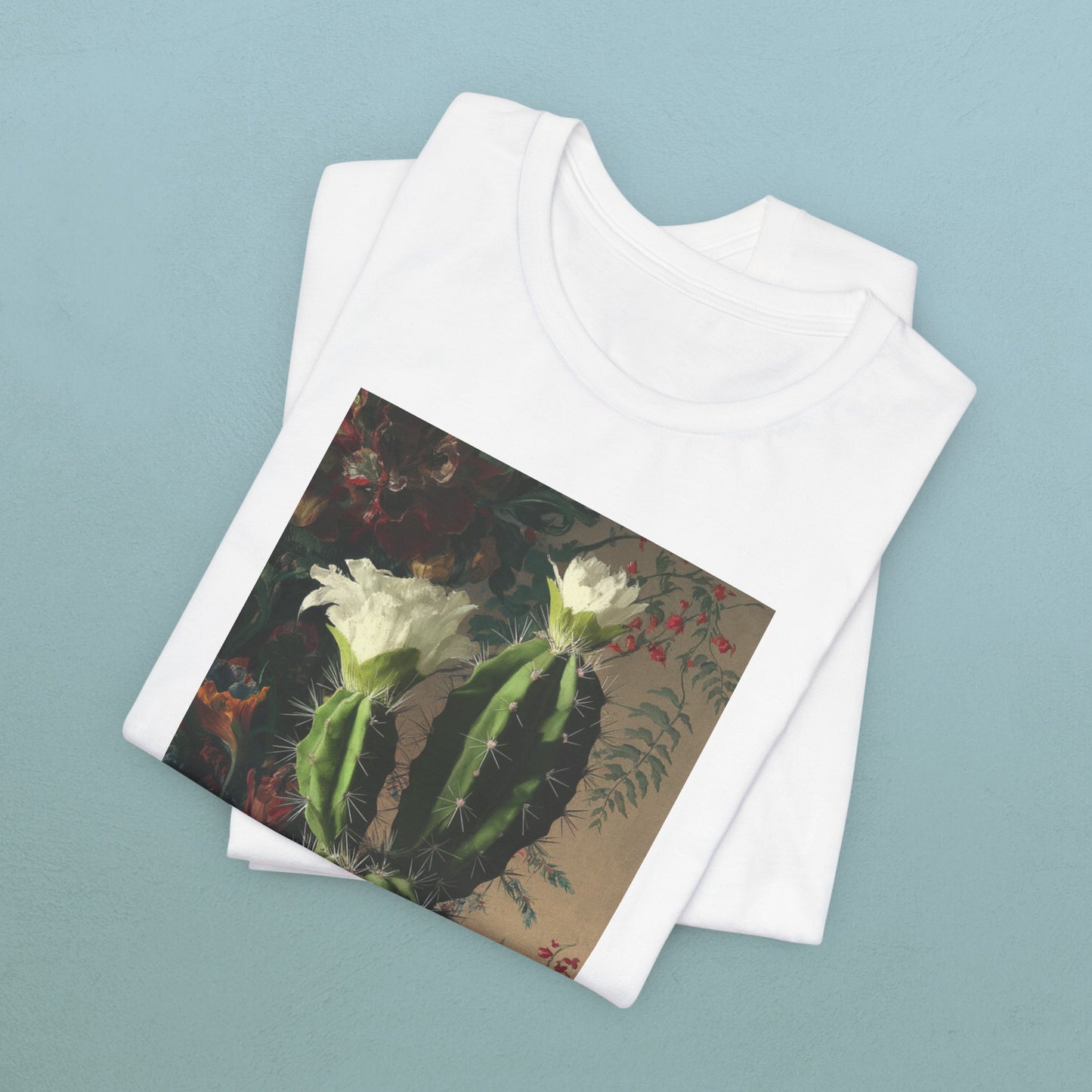 Oil Painting Cactus in Bloom - Unisex Jersey T-Shirt