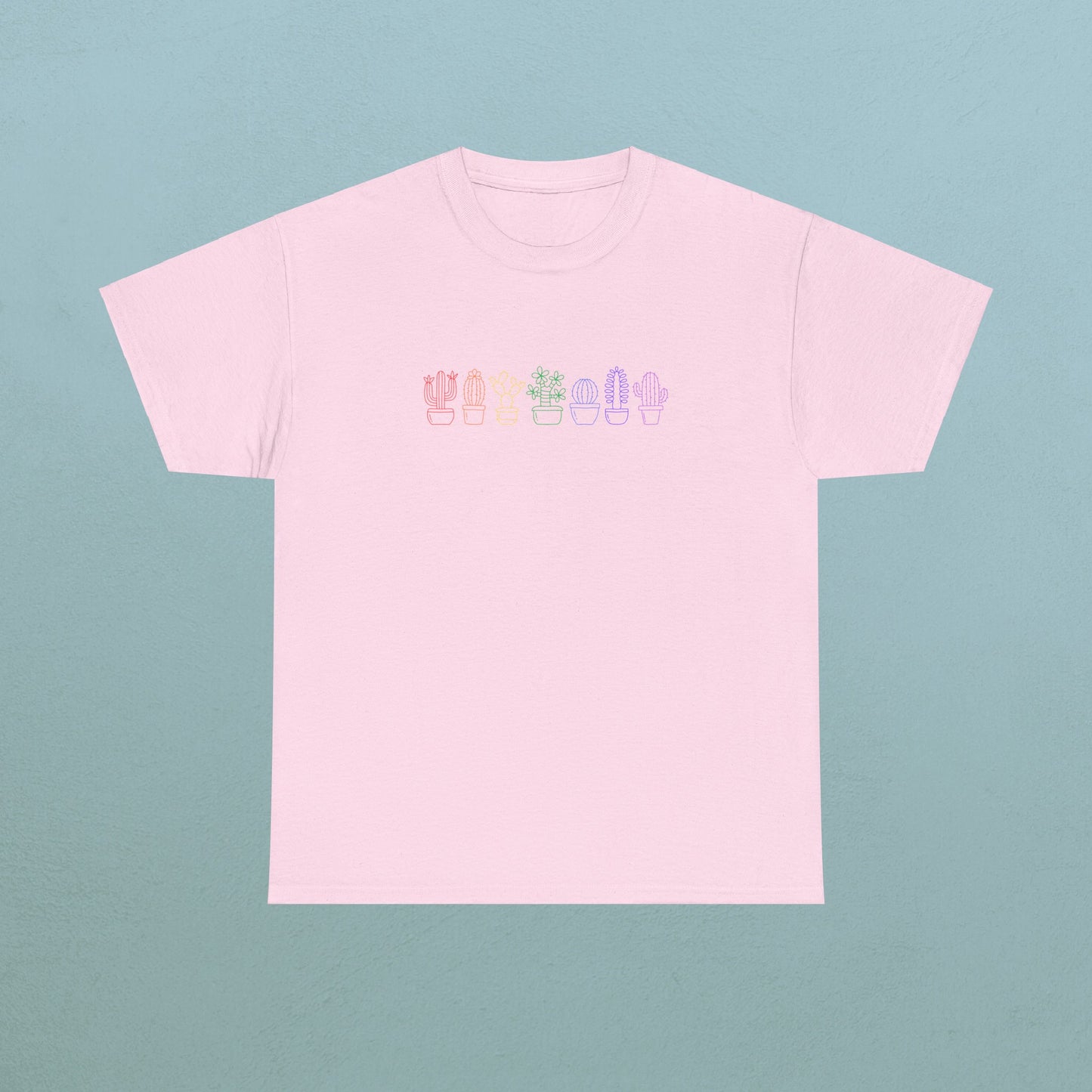 Succulents in line rainbow - Unisex Succulent T-Shirt