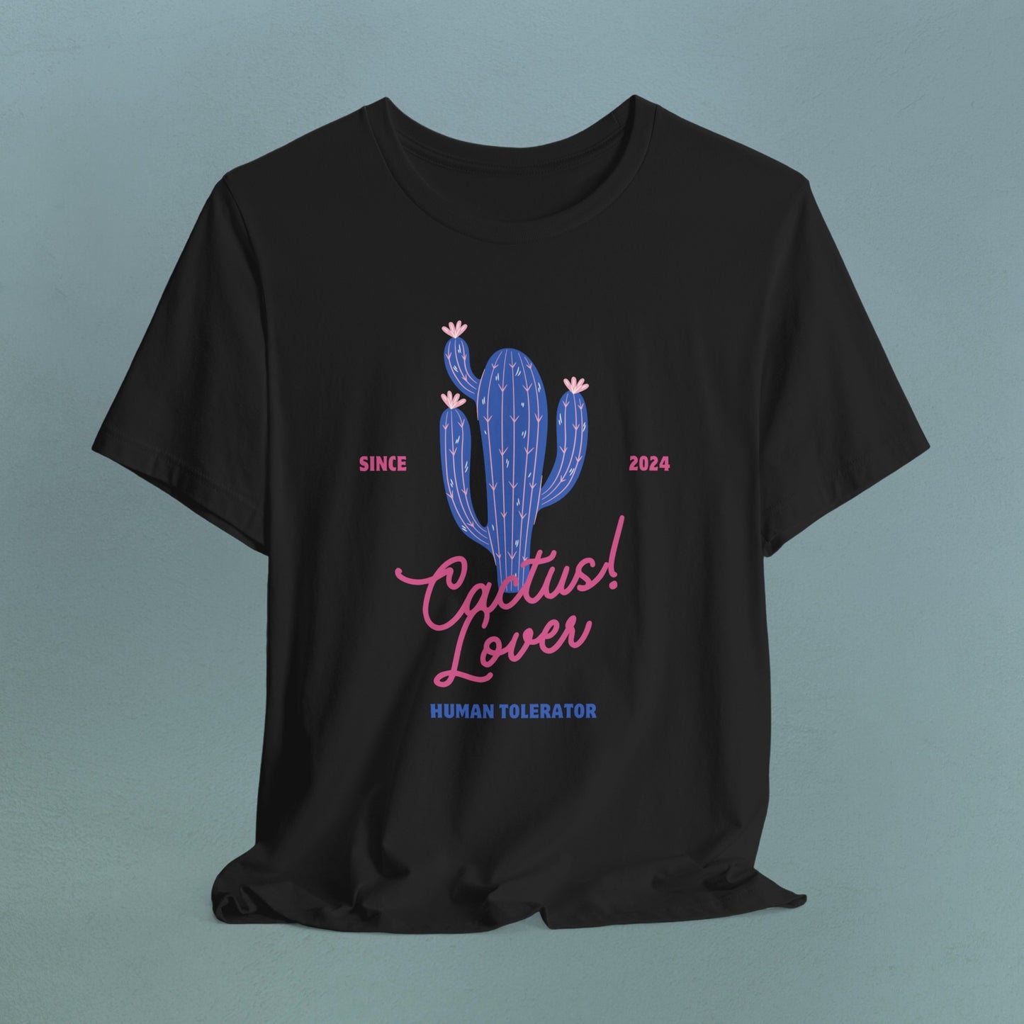 Cactus Lover, human tolerator purple - Unisex Jersey T-Shirt