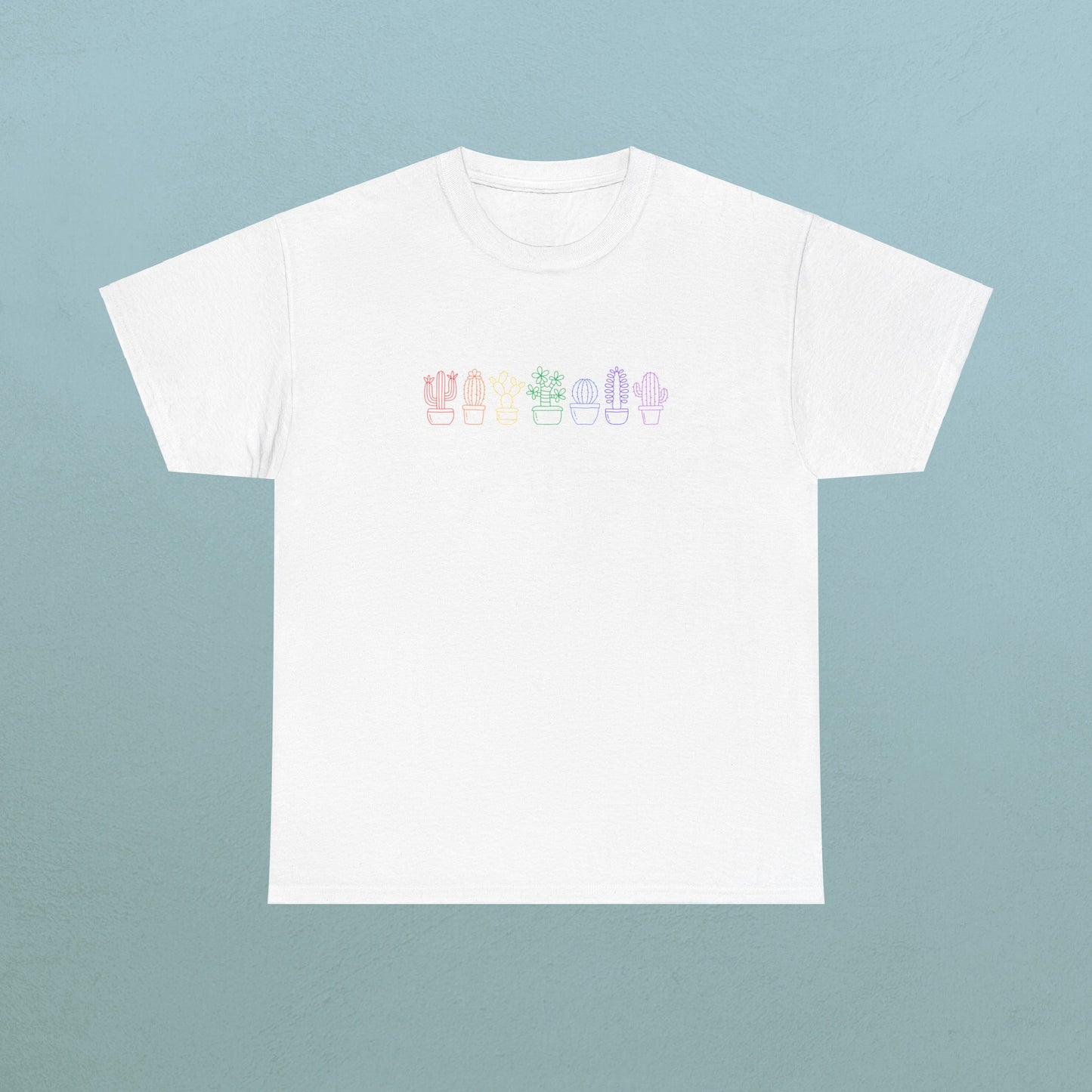 Succulents in line rainbow - Unisex Succulent T-Shirt