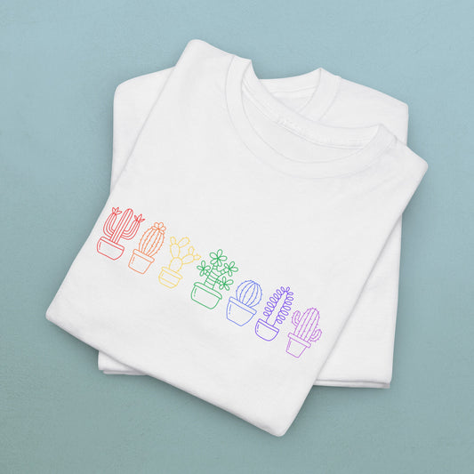 Succulents in line rainbow - Unisex Succulent T-Shirt